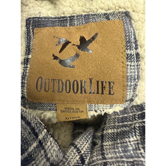 VTG Sears Outdoor Life Men's XLT Tall Buffalo Plaid Sherpa Lined Shirt Jacket - Picture 2 of 6